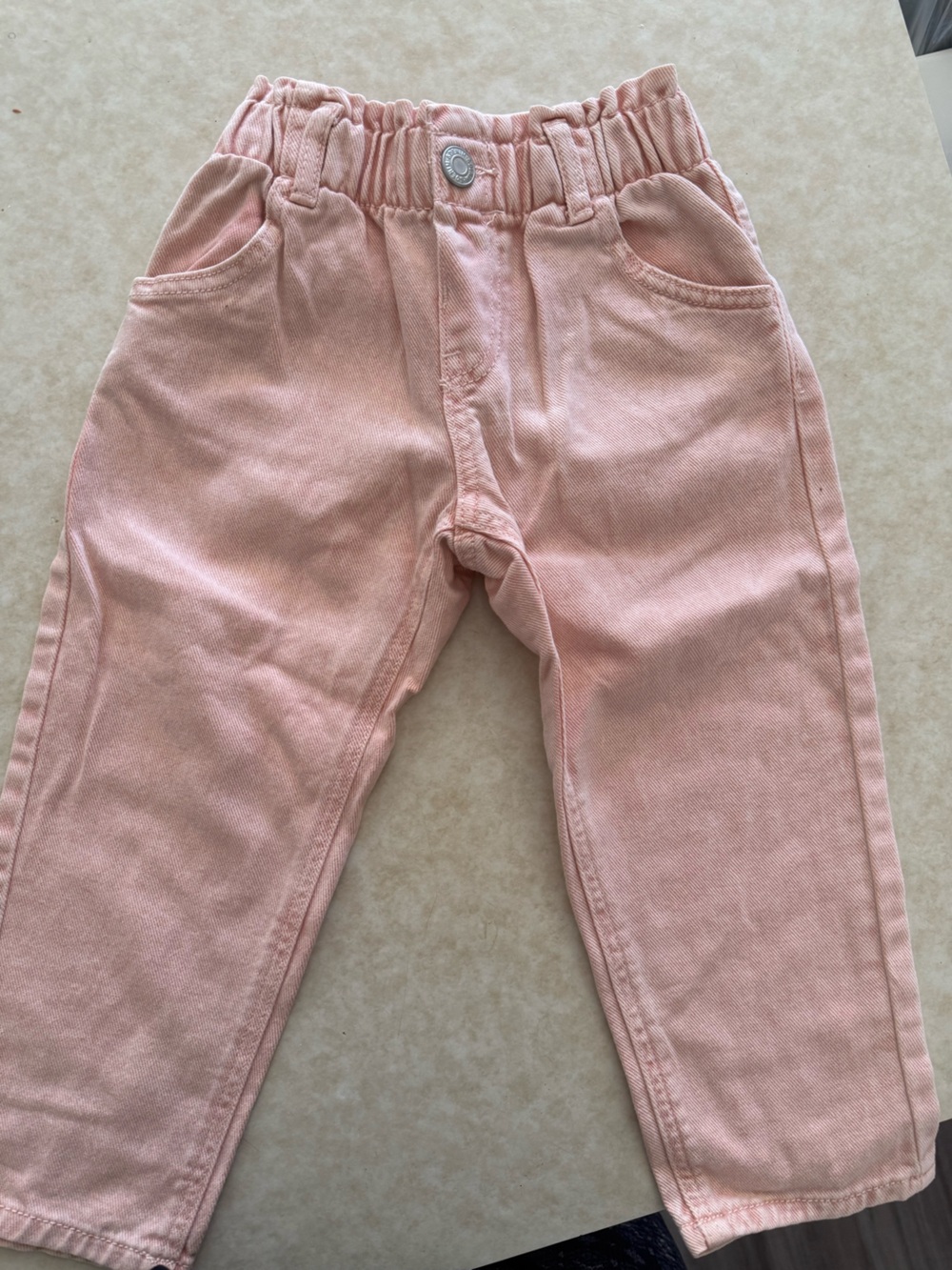 Toddler Girls Pink Elastic Waist jeans